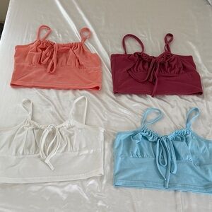 Set of Four Colorful Crop Tops